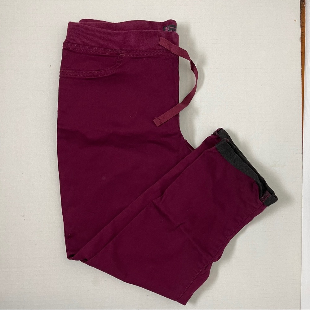 Vintage y2k Burgundy stretch cuffed capris pants fitted